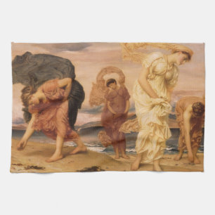 Griechische Mädchen beim Steineauflesen von Lord L Geschirrtuch