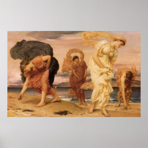 Griechische Mädchen, die Kieselsteine von Lord Lei Poster