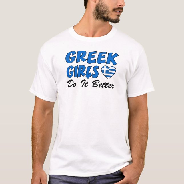 Griechische Mädchen verbessert es T-Shirt (Vorderseite)