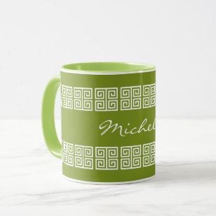 Griechische Muster-Tassen mit individuellem Namen Tasse