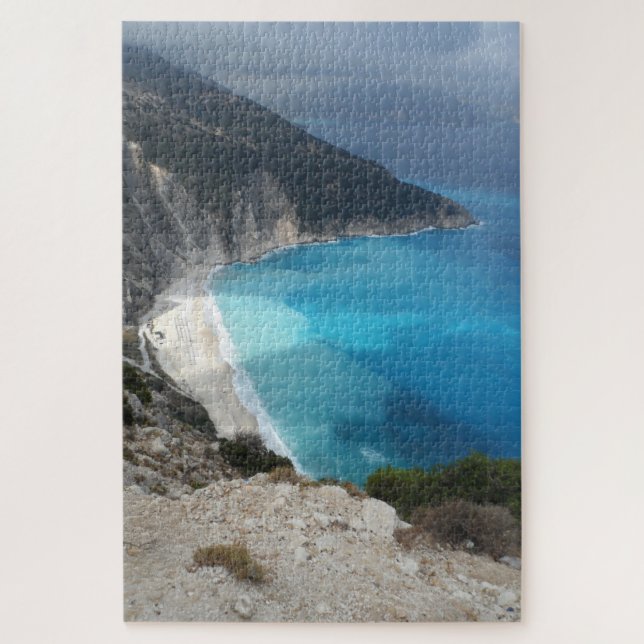 Griechische Myrtos Bay Beach Landschaft Kefalonia  (Vertikal)