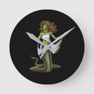 Griechische Mythologie Goddess Medusa Runde Wanduhr