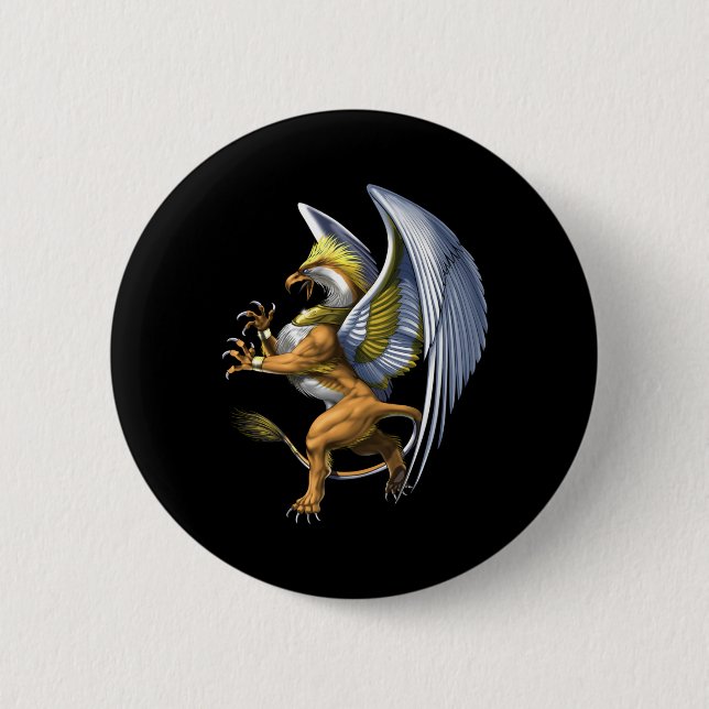 Griechische Mythologie Griffin Button (Vorderseite)