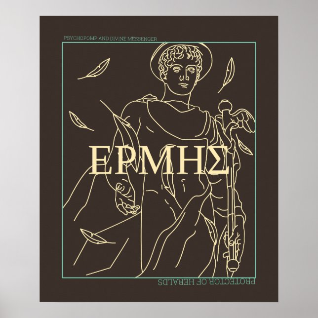 Griechische Mythologie Hermes God Ancient Griechen Poster (Vorne)