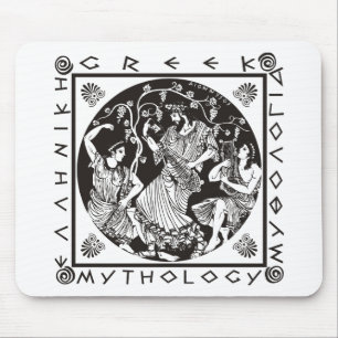 Griechische Mythologie - Schwarzes Mousepad
