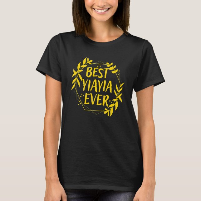 Griechische Oma Griechenland Granny Beste Yiayia j T-Shirt (Vorderseite)