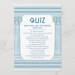 Griechische Party-Quiz-Karte Einladung