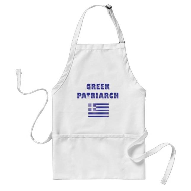 Griechische Patriarchenflagge Griechenland Navy Wh Schürze (Vorne)