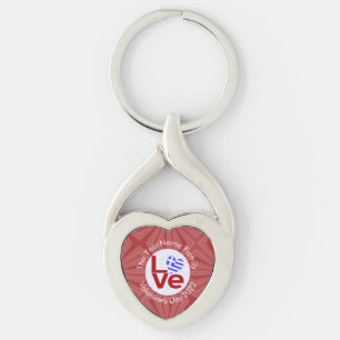 Griechische rote LOVE-Flagge personalisiert Schlüsselanhänger