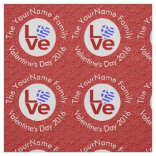 Griechische rote LOVE Herz Flagge Personalisierter Stoff