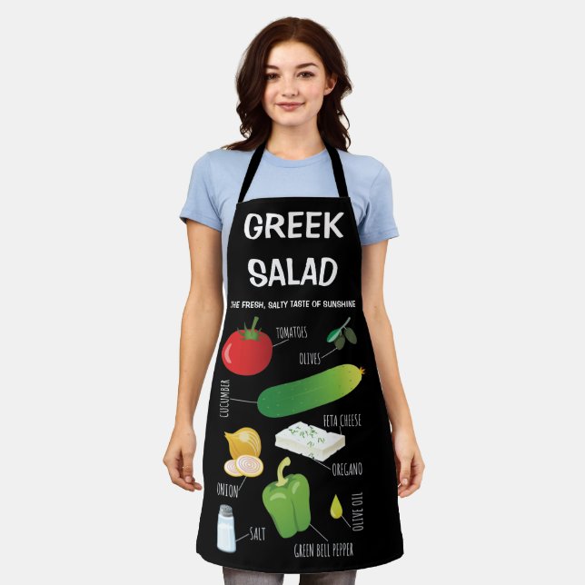Griechische Salatzutaten - Ein Geschmack des Sonne Schürze (Getragen)