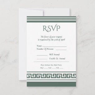 Griechische Schlüssel-RSVP-Karte RSVP Karte