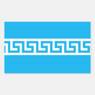 Griechische Schlüsselmuster-rechteckige Aufkleber