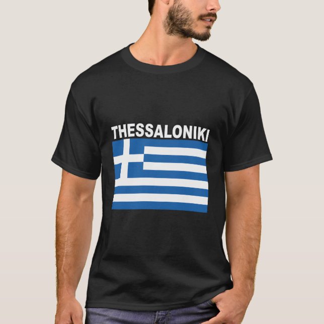 Griechische Staatsflagge und Thessaloniki T-Shirt (Vorderseite)
