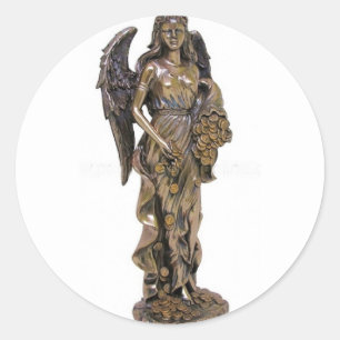 GRIECHISCHE STATUE DAMEN-FORTUNA RUNDER AUFKLEBER