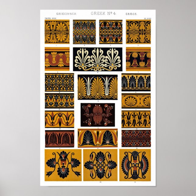 Griechische Textilkunst Poster (Vorne)