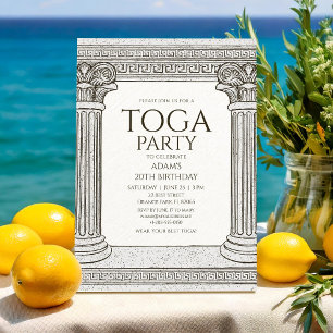 Griechische Toga-Party-Einladung mit steinernen Sä Einladung