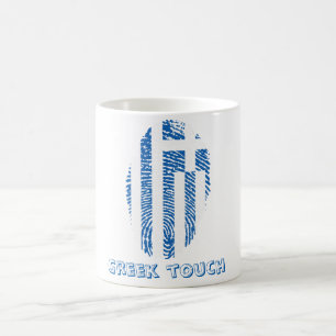 Griechische Touchfingerabdruckflagge Kaffeetasse