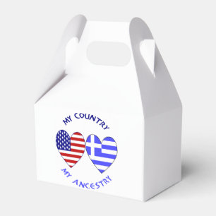 Griechische USA-Herzen Land Vorfahren Geschenkschachtel