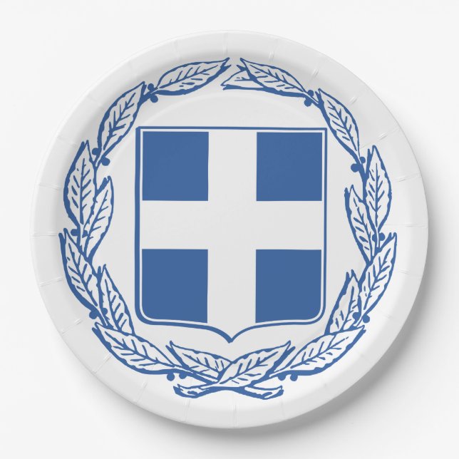 griechische Wappen Pappteller (Vorderseite)