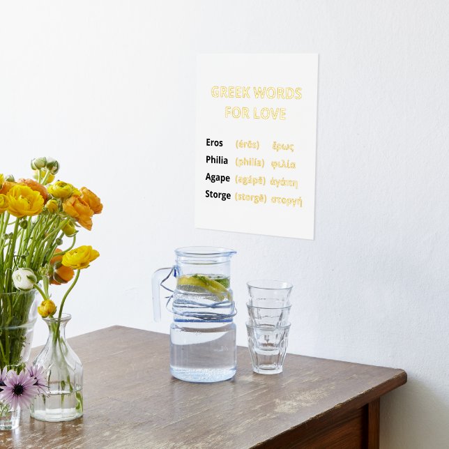 Griechische Wörter für die Liebe-Minimal-Goldfolie Foliendrucke (Ablage(Küche))