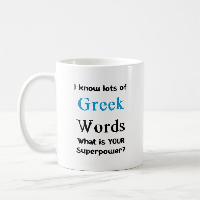 griechische Wörter Kaffeetasse (Links)