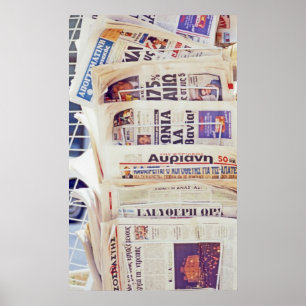 Griechische Zeitungen Poster