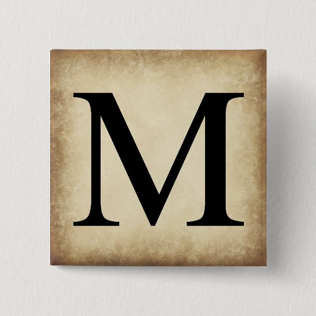 Griechischer Alphabet Brief Mu Button (Vorderseite)