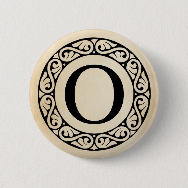 Griechischer Alphabet-Brief Omicron Button (Vorderseite)