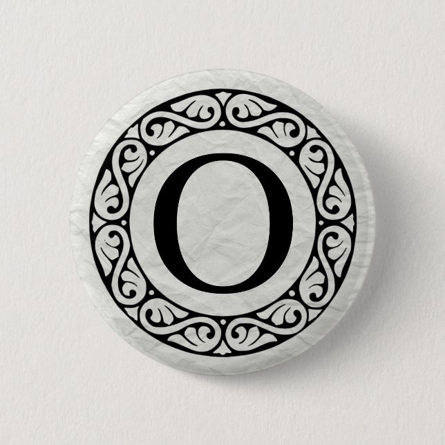 Griechischer Alphabet-Brief Omicron Button (Vorderseite)