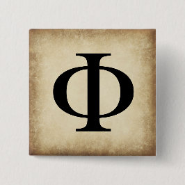 Griechischer Alphabet-Brief Phi Button