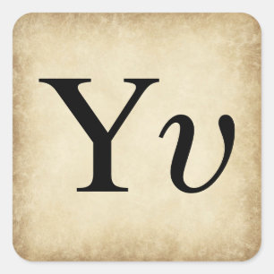 Griechischer Alphabet-Brief Upsilon Quadratischer Aufkleber