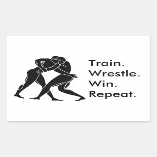 Griechischer Athlet trägt Wrestling-gewinnende Rechteckiger Aufkleber