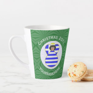 Griechischer Engel schwarze Haare Weihnachtsflagge Milchtasse