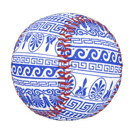 Griechischer Fret, Mittelmeer-Muster, Blau Baseball