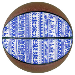 Griechischer Fret, Mittelmeer-Muster, Blau Basketball