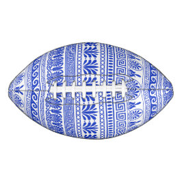 Griechischer Fret, Mittelmeer-Muster, Blau Football