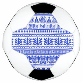 Griechischer Fret, Mittelmeer-Muster, Blau Fußball