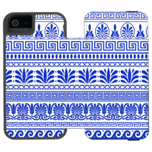 Griechischer Fret, Mittelmeer-Muster, Blau Incipio Watson™ iPhone 5 Geldbörsen Hülle