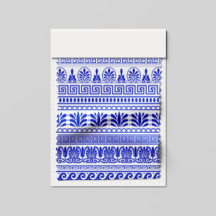 Griechischer Fret, Mittelmeer-Muster, Blau Stoff