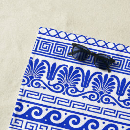Griechischer Fret, Mittelmeer-Muster, Blau Strandtuch