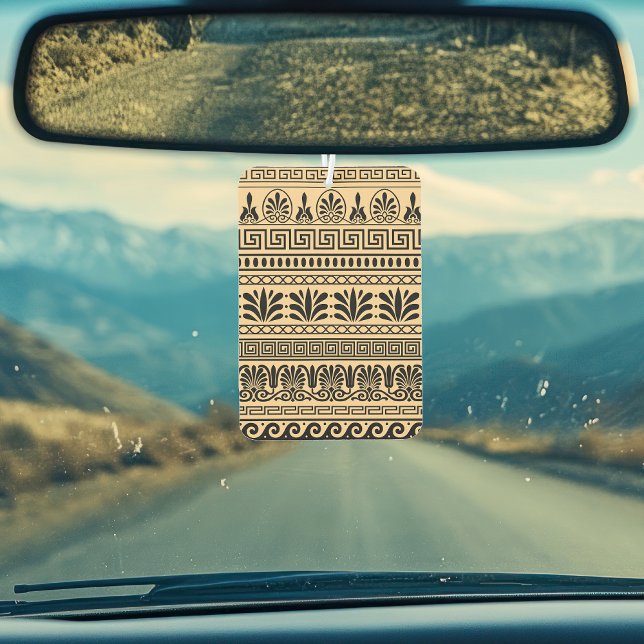 Griechischer Fret, Mittelmeer-Muster, braun Autolufterfrischer (Von Creator hochgeladen)