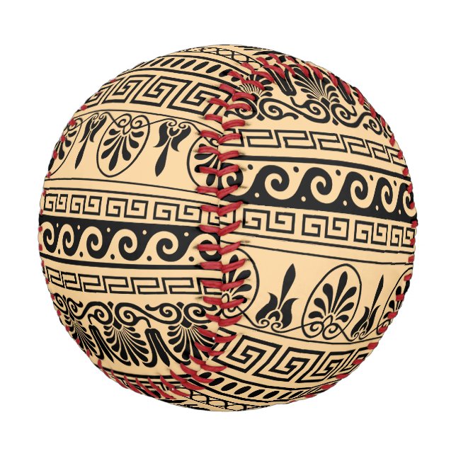 Griechischer Fret, Mittelmeer-Muster, braun Baseball (Schrägansicht)