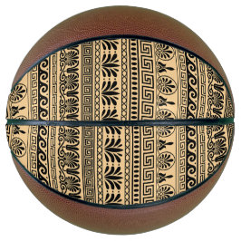 Griechischer Fret, Mittelmeer-Muster, braun Basketball