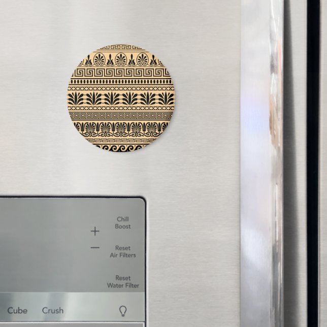 Griechischer Fret, Mittelmeer-Muster, braun Magnet (In Situ (Kühlschrank))