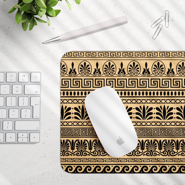 Griechischer Fret, Mittelmeer-Muster, braun Mousepad (Von Creator hochgeladen)
