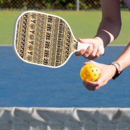 Griechischer Fret, Mittelmeer-Muster, braun Pickleball Schläger
