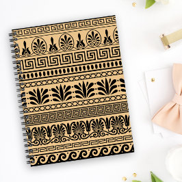 Griechischer Fret, Mittelmeer-Muster, braun Planer