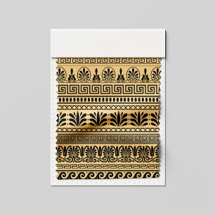 Griechischer Fret, Mittelmeer-Muster, braun Stoff