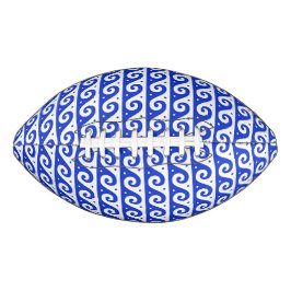 Griechischer Fret, Mittelmeer-Wellenmuster, Blau Football